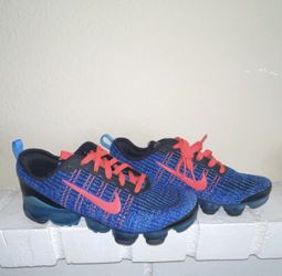 Nike Air VaporMax Flyknit Blue Fury Breathable Lightweight Youth Sneaker Size 7y