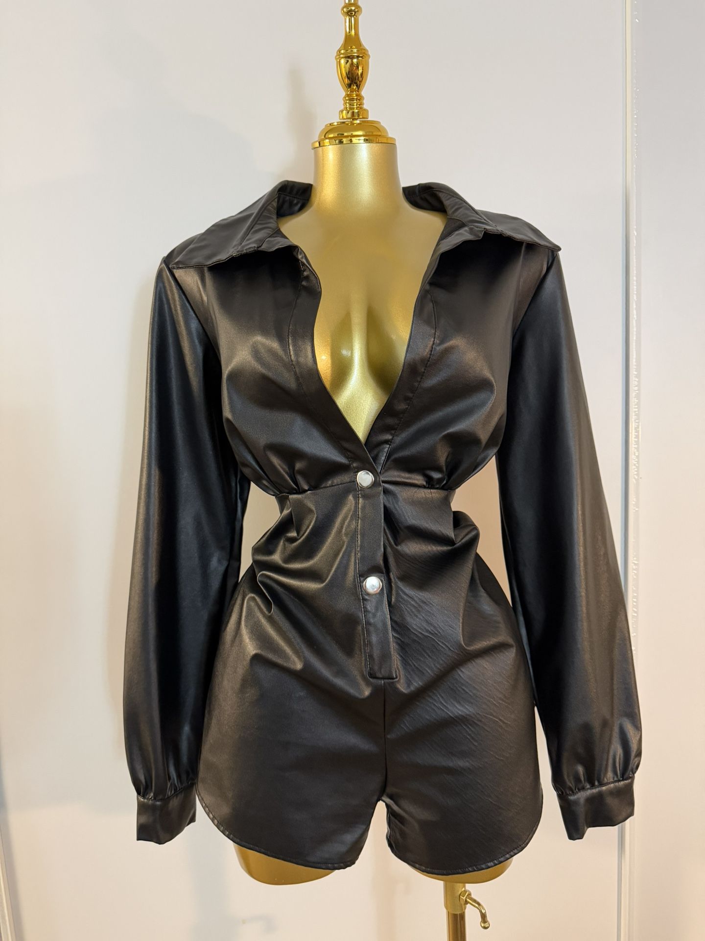 Black Leather Jumper