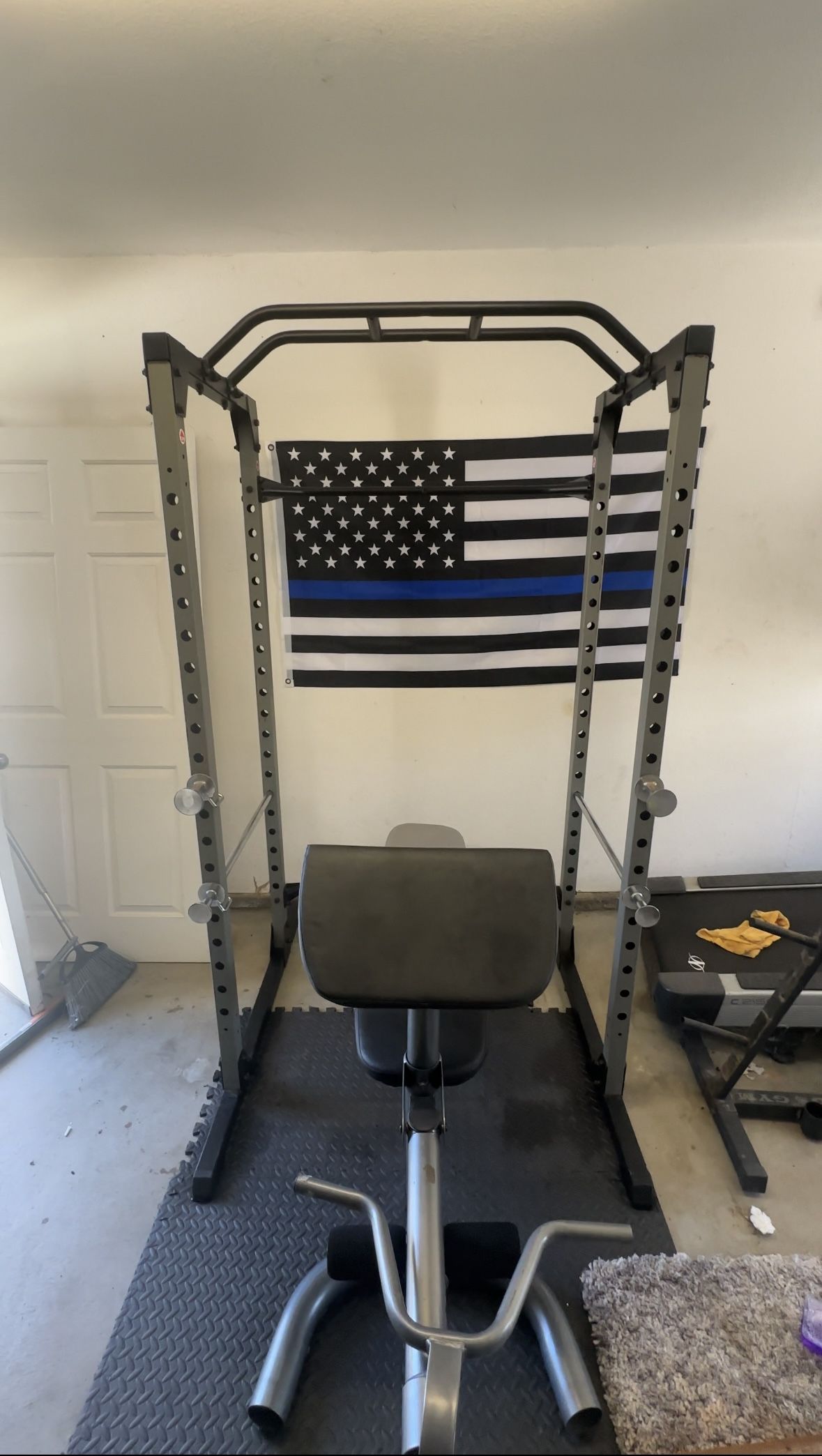 Full Home Gym Setup-Weights + Bars + Power Rack + Bench