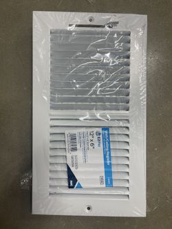 EZ-FLO 12 x 6 Inch (Duct Opening) White Air Vent Cover & 10 x 6 Inch (Duct Opening) White Air Vent Cover for Wall or Ceiling, Three-Way Ventilation Re