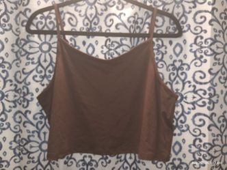 Brown Spaghetti Strap Crop Top XL