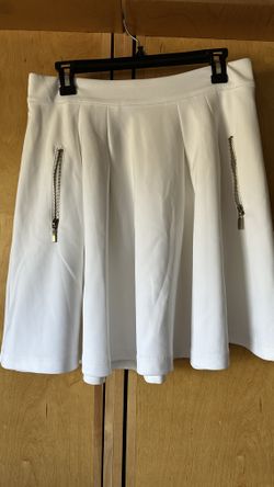 International Concepts White Skirt – Size 8 – Gold Zip Details