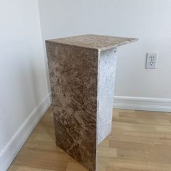 Travertine Side Table 