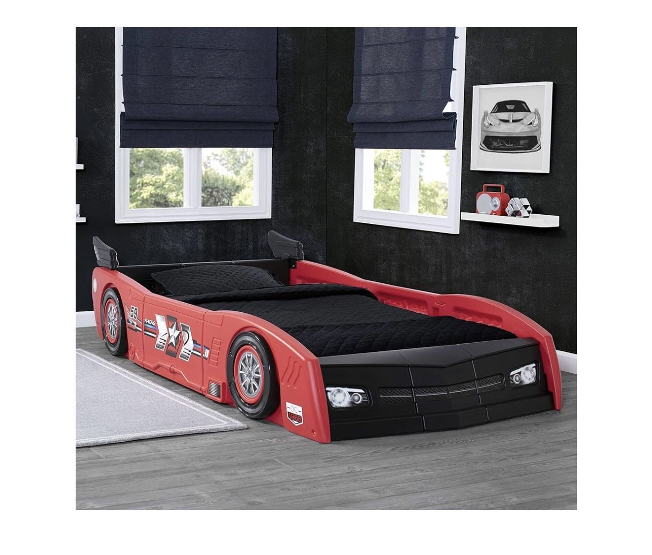 Red convertible Car bed For toddler and Young Kids ( Ages 3 And Up)