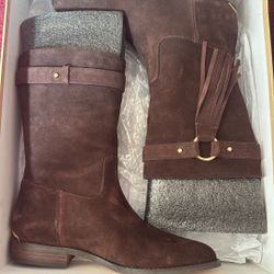 Michael Kors Rhea Brown Suede Fringe Boot 7 1/2