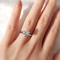 NEW! 2CTW. Round Brilliant Solitaire, Certified Moissanite Gemstone Engagement Ring, Please See Details 🌸