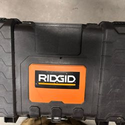 Set Of Ridgid Stackable Tool Boxes, Lot Of Screws And Two Work Lights