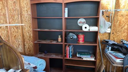 Wood Bookcase Shelving Unit Set