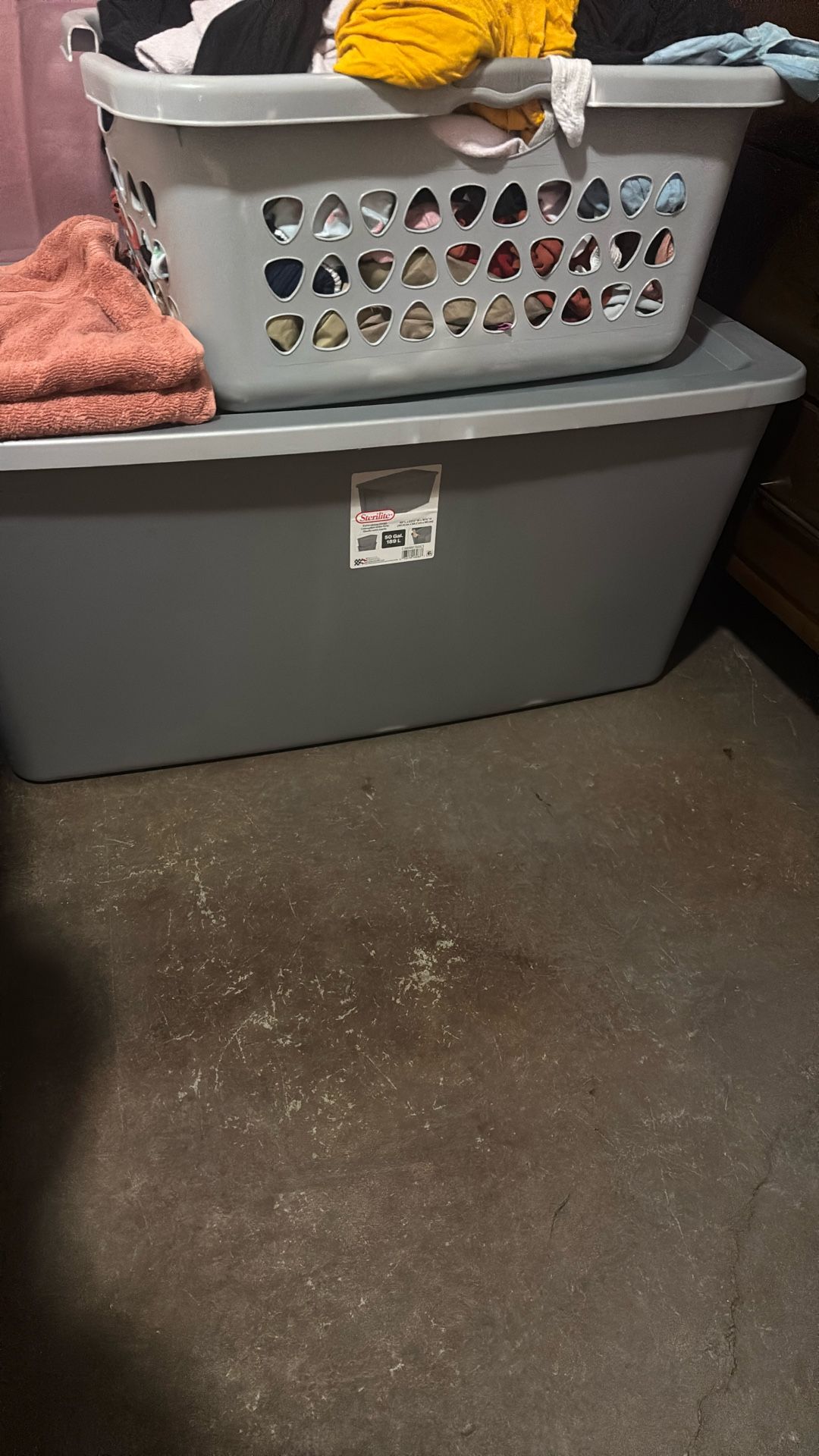 50 Gallon, Plastic Storage Bin with Snap-on Lid