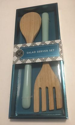 Salad Server Set (sage color Handles)