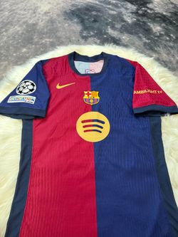 Barcelona #19 Lamine Yamal Home Soccer Jersey UCL Patch