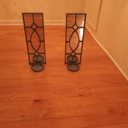 Antique candleholders with mirrors 