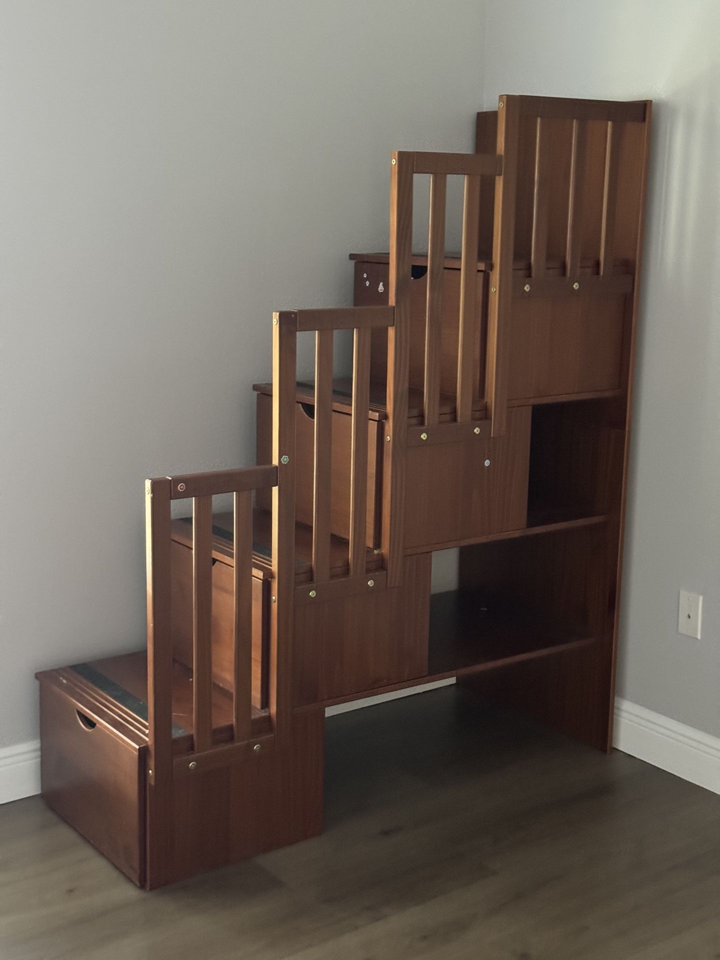 Solid Wood Bunk Bed Stairs With Drawers