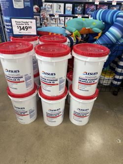 Power powder 50 Pound, 100 Pound, And 50 Pound bucket Chlorine tabs