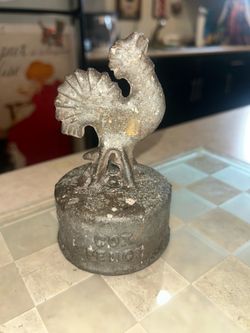Rare 1930s Cast Aluminum Rooster Fence Post Topper