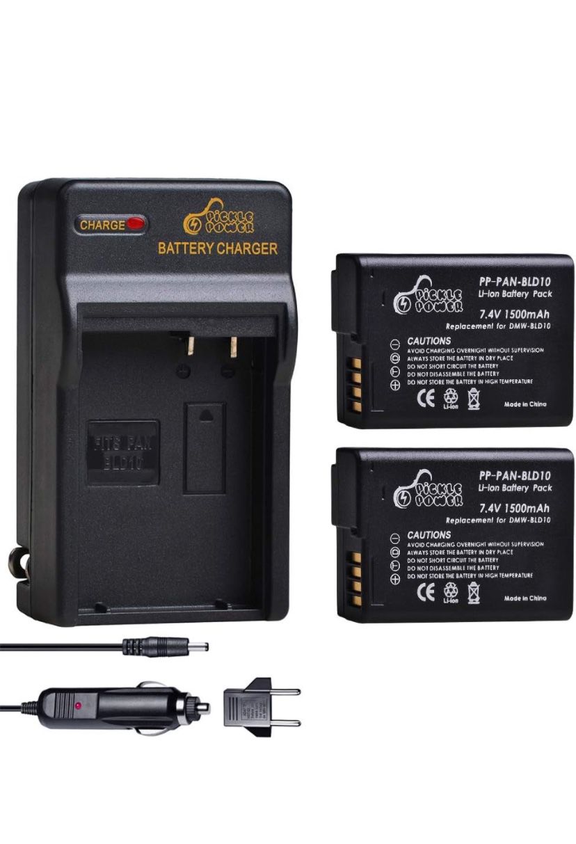 DMW-BLD10 DMW-BLD10E DMW-BLD10PP Battery and Wall Charger Set Compatible with Panasonic Lumix DMC-G3, DMC-GF2, DMC-GX1