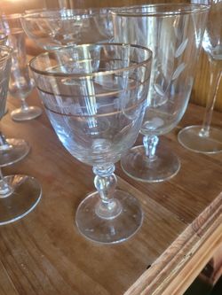 Vintage Wine Glasses Crystal 50 pieces
