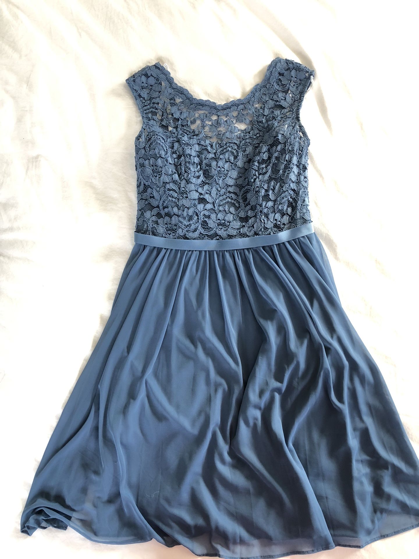 Light Blue Azazie Bridesmaid Dress