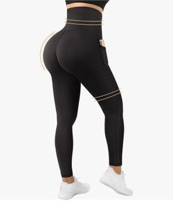 3XL Women Corset High Waisted Leggings with Pockets Tummy Control Body Shaper Yoga Pants