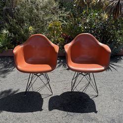 Pair Of Herman Miller Eames DAR Fiberglass Chairs