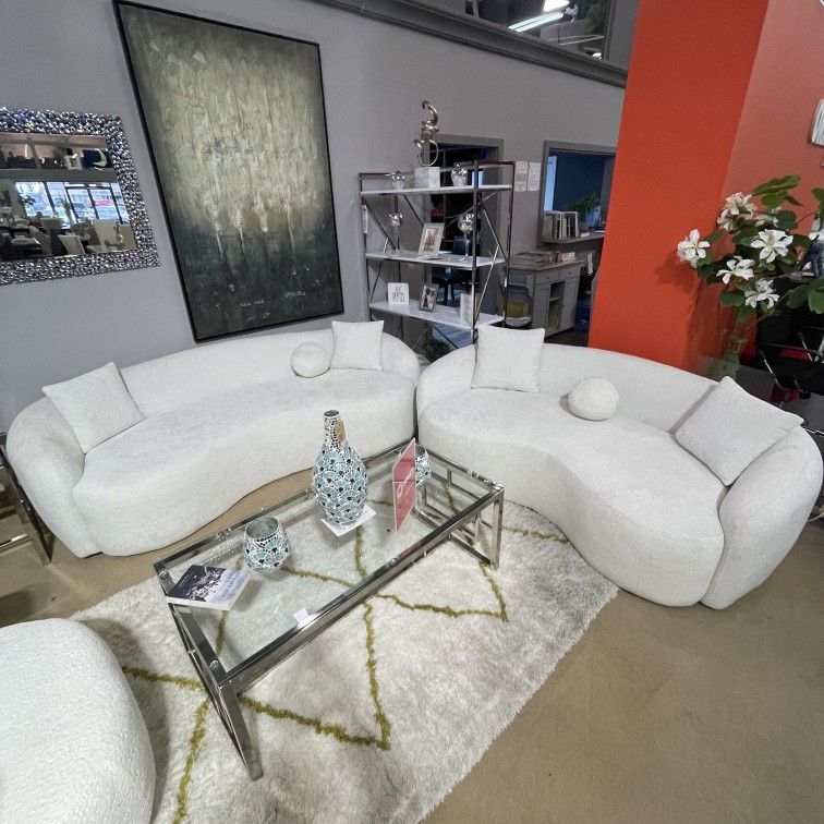 Bubble Bonita Boucle Living Room Set / 2pc