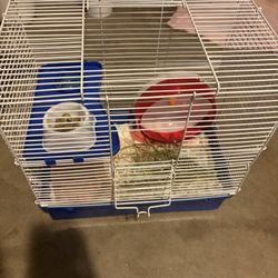 Hamster Cage With Food 