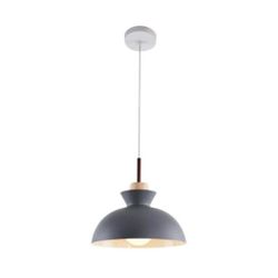 Matisse 1 -Light Gray Single Dome Pendant with metal shade
