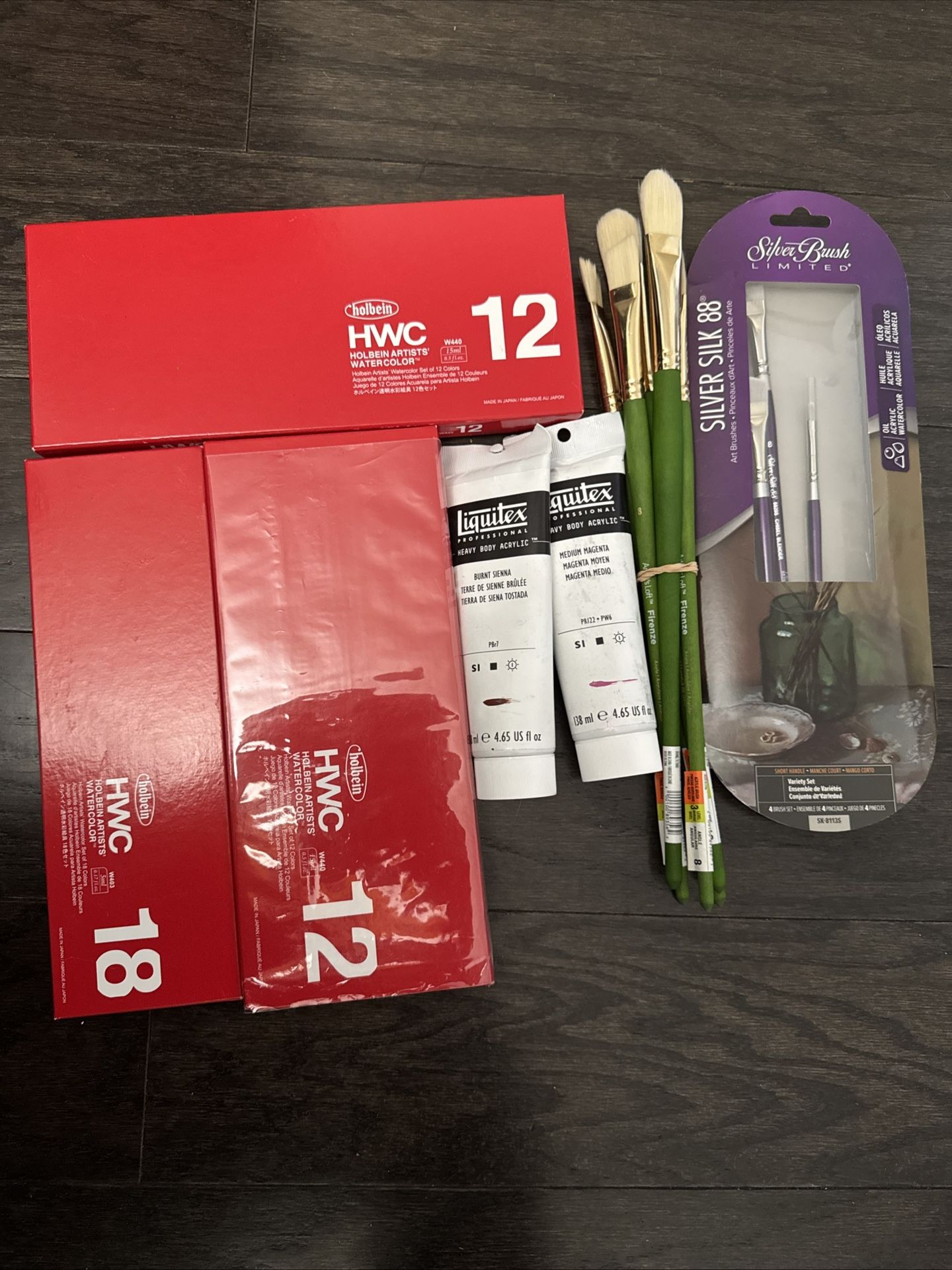 Water Colors / Liquitex Paint /paint Brushes Bundle
