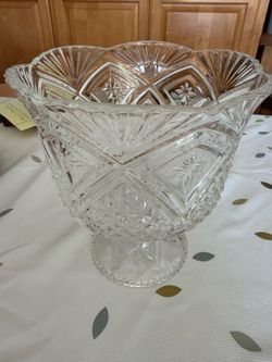 Used Vintage Crystal Punch Bowl