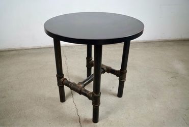 Unique Industrial Metal Pipe End Table / Side Table