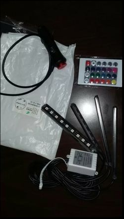 Universal Wireless Remote Controlb Car RGB LED Neon Interior Light Lamp Strip Decorative Atmosphere Lights Car Styling