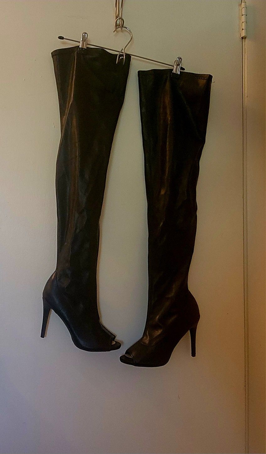 Thigh High Peep Toes Boots