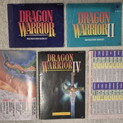 DRAGON WARRIOR 1 2 4 - MANUALS - MAPS MONSTERS WEAPONS SPELLS CHARTS POSTERS