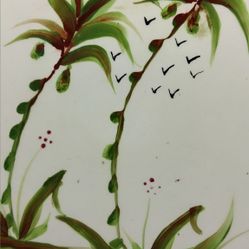 Vintage Trivet Handmade Hand-painted Signed By Kim 1974 Beautiful Palm Trees