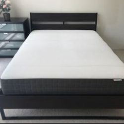 Newer Queen Ikea Trysil Platform Bed Frame and Ikea Haugesund Mattress