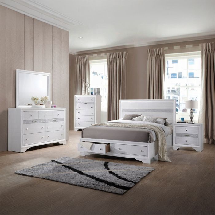 4pc Queen Size Bed Dresser Mirror Nightstand $899