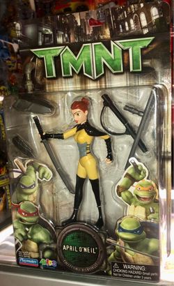 Playmates (TMNT) 2007 Computer Animated Movie Teenage Mutant Ninja Turtles Ninjutsu April O’Neil with Katana and Collectible Bio Booklet MISP