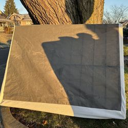 Free  Metal Queen Size  Boxspring With Cover And Upright Dresser