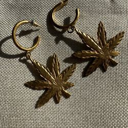 Gold Plated Leaf Earrings