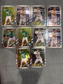 2021 Topps Chrome Oakland Athletics Baseball Cards Lot
