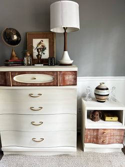 RUSTIC MCM DRESSER AND NIGHTSTAND