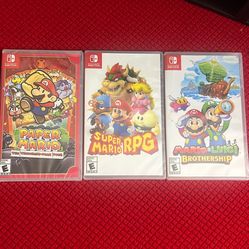 Nintendo Switch Games. Paper Mario The Thousand Year Door, Super Mario RPG, Mario & Luigi Brothership 