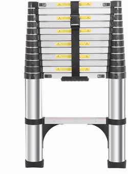 Ladders 16.5 FT Aluminum Ladder - One-Button Retraction Collapsible Extension Ladder for Home,RV,Att