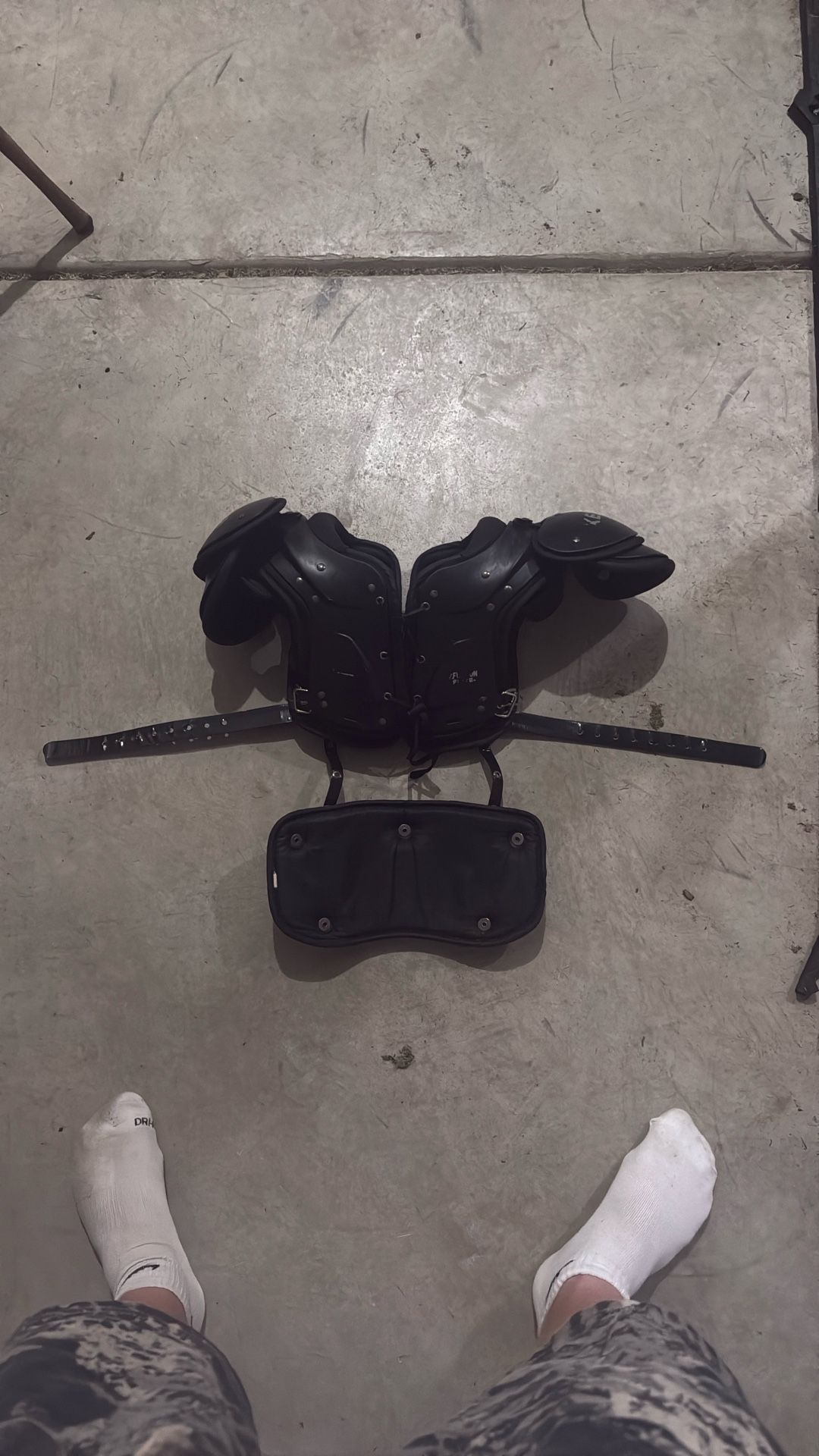 Small xenith football pads with backplate