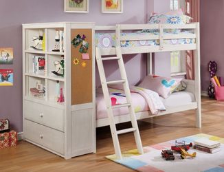 Twin/twin Bunk Bed w Bookcase @Elegant Furniture