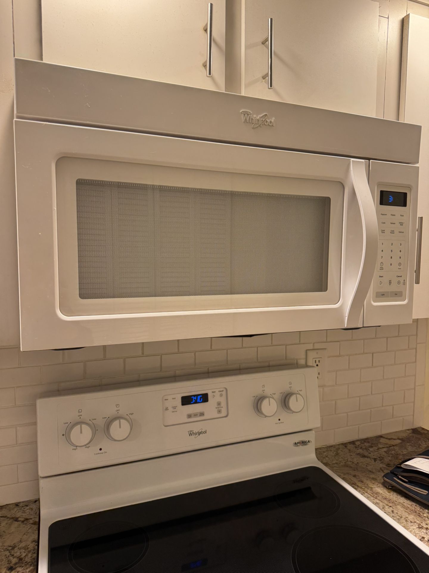 Whirlpool over the range microwave