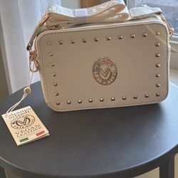 Valentino Orlandi Purse-Bone Color  With Detachable Crossbody Strap And Gold Hardware