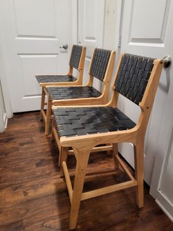 3 Ceylon woven counter height barstools
