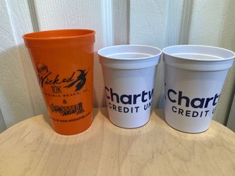 Set of 3 plastic cups Wicked 10k Virginia Beach