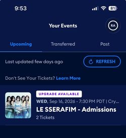LE SSERAFIM TICKETS, Crypto Arena 9/16/26